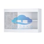 Полка настенная Паскаль с дверкой Белый/Цемент светлый 1