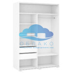 Шкаф-купе Оскар-2 (1500) Белый/Белый глянец 2