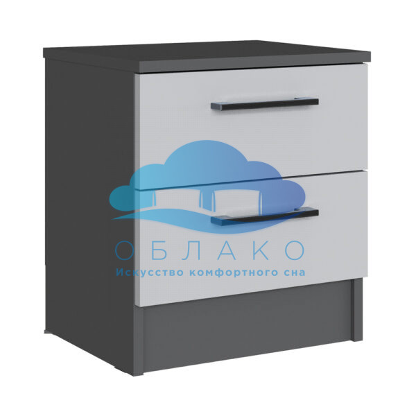 Тумба прикроватная Вегас Графит Серый/Серый Камень ТЭКС