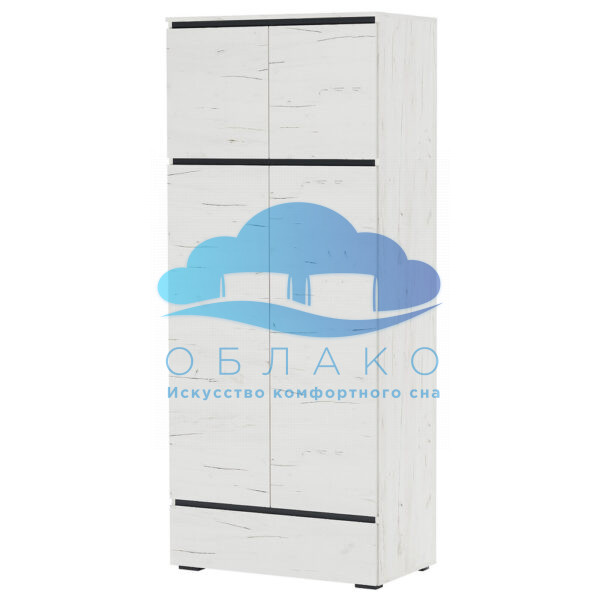 Шкаф Гретта 4С1Я Крафт белый/Антрацит 1
