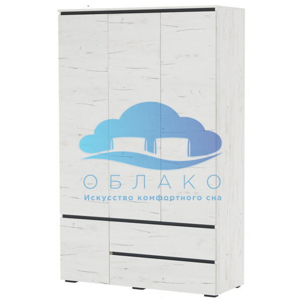 Шкаф Гретта 4С2Я Крафт белый/Антрацит 1