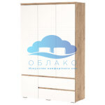 Шкаф Гретта 4С2Я Крафт золотой/Белый Памир