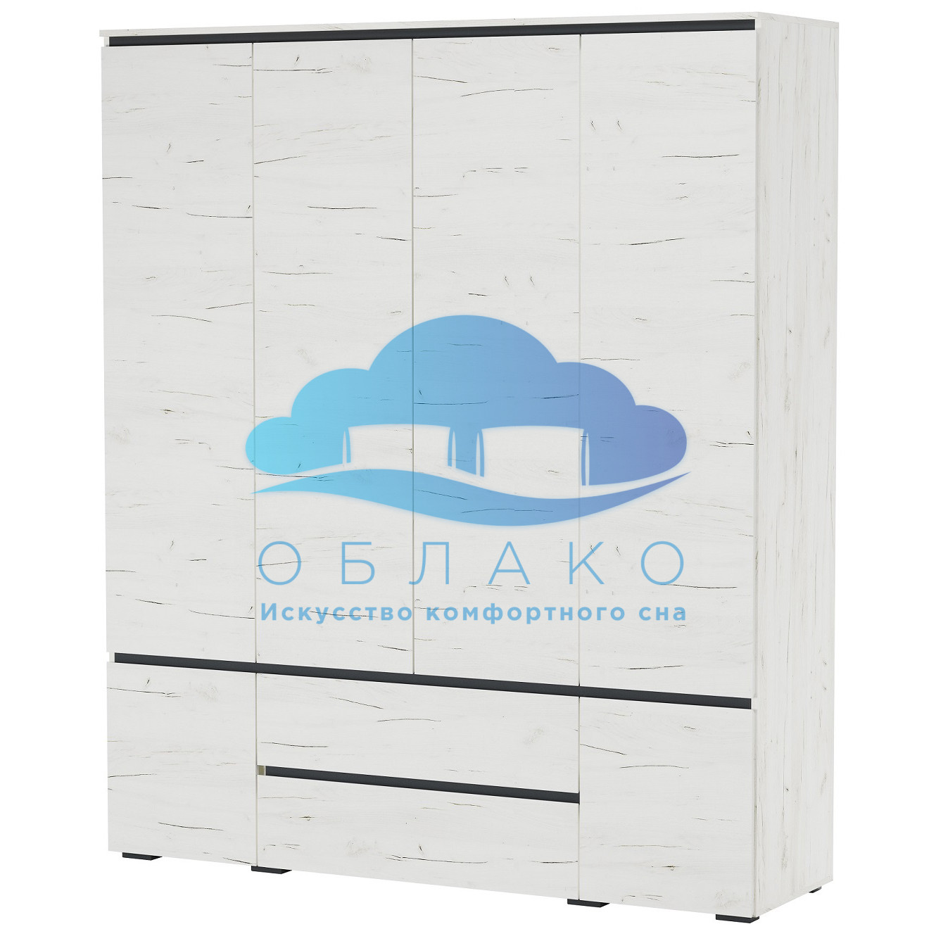 Шкаф Гретта 6С2Я Крафт белый/Антрацит 1 Шкаф Гретта 6С2Я Крафт белый/Антрацит 1