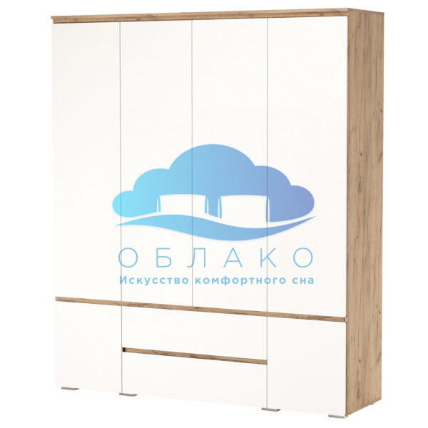 Шкаф Гретта 6С2Я Крафт золотой/Белый 1