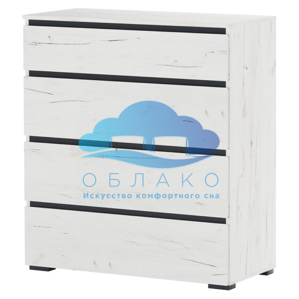 Комод Гретта 4Я Крафт белый/Антрацит Памир
