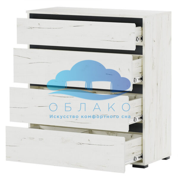 Комод Гретта 4Я Крафт белый/Антрацит 2