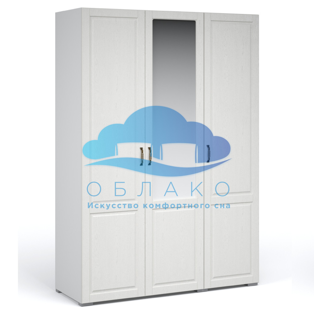 Шкаф Лацио 3дв с зеркалом Белый/Белое дерево 1 Шкаф Лацио 3дв с зеркалом Белый/Белое дерево 1