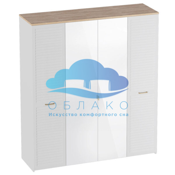 Шкаф Гавана 4 дв. Белый Аляска/Белый матовый 1