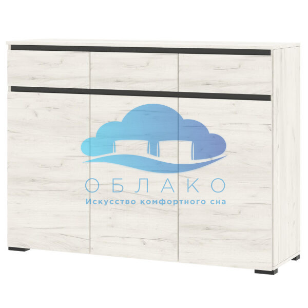 Комод Гретта 3С3Я Крафт белый/Антрацит 1