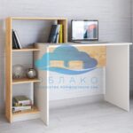 Стол компьютерный Квартет-2 Белый с тиснением/Дуб Крафт золотой ТЭКС