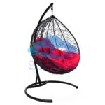 Кресло подвесное Капля Чёрная/подушка Красная М-Групп