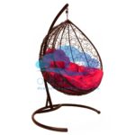 Кресло подвесное Капля Коричневая/подушка Красная М-Групп