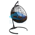 Подвесное Кресло Круг с Ротангом Чёрное/подушка Коричневая