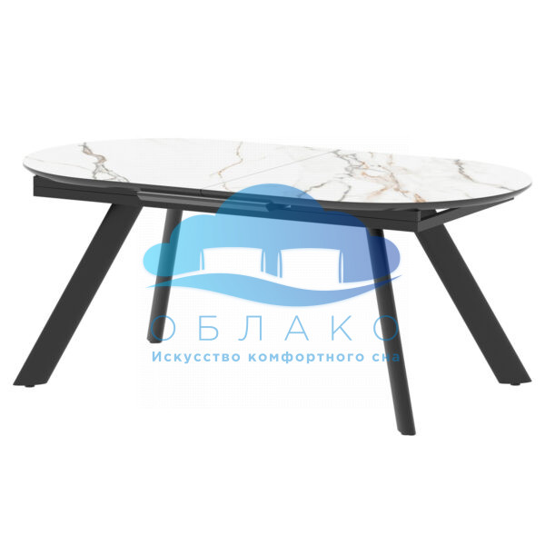 Стол раздвижной ОMC150(190)VU Керамика Бело-золотой Мрамор матовый Памир